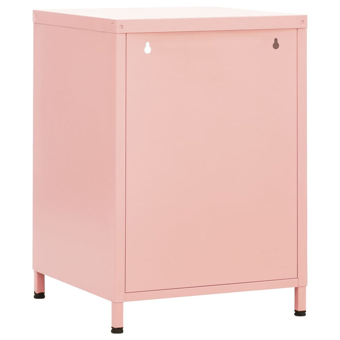 Nightstand Pink 35x35x51 cm Steel