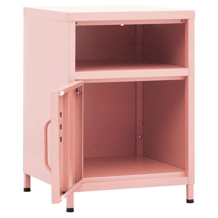 Nightstand Pink 35x35x51 cm Steel