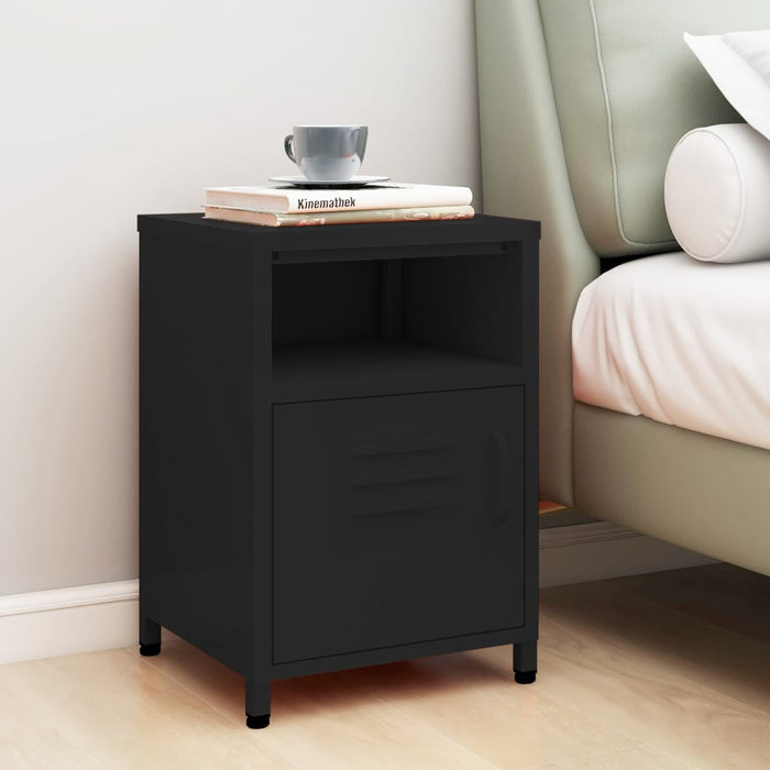 Nightstand Black 35x35x51 cm Steel