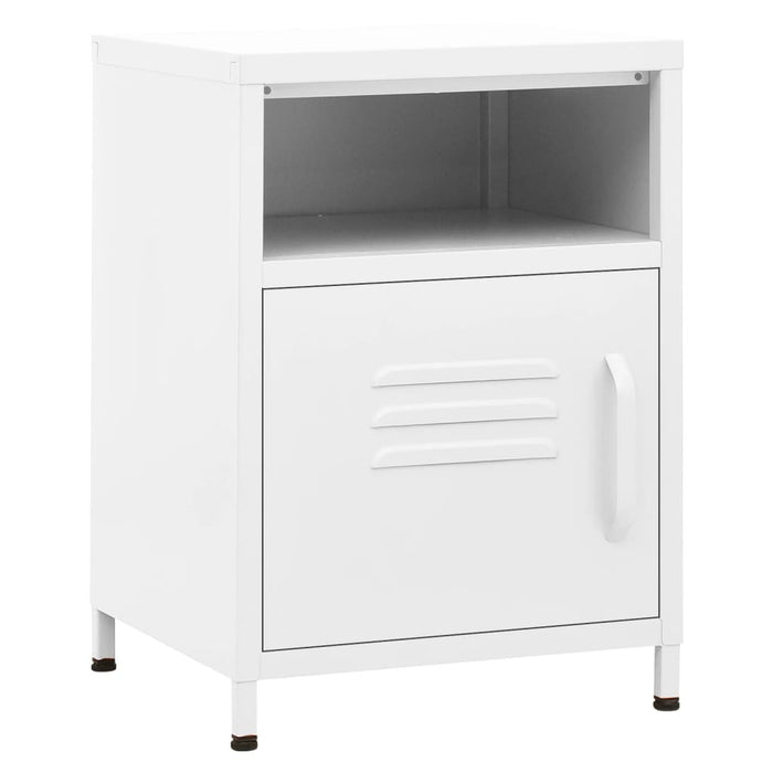 Nightstand White 35x35x51 cm Steel