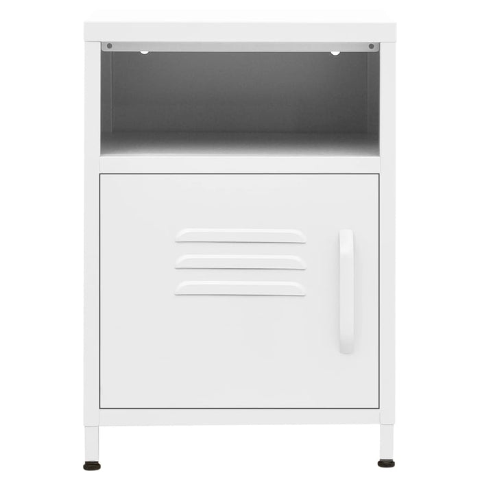 Nightstand White 35x35x51 cm Steel