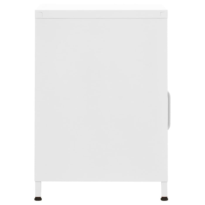 Nightstand White 35x35x51 cm Steel