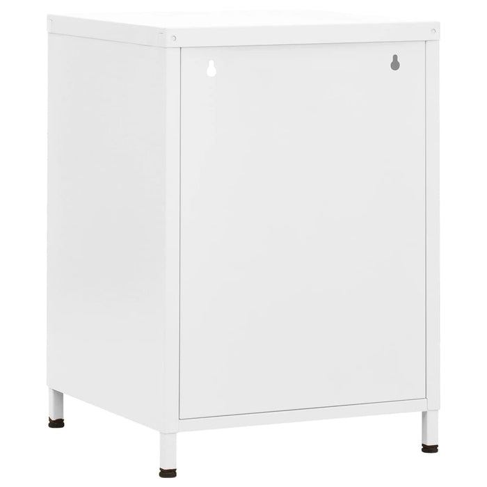 Nightstand White 35x35x51 cm Steel