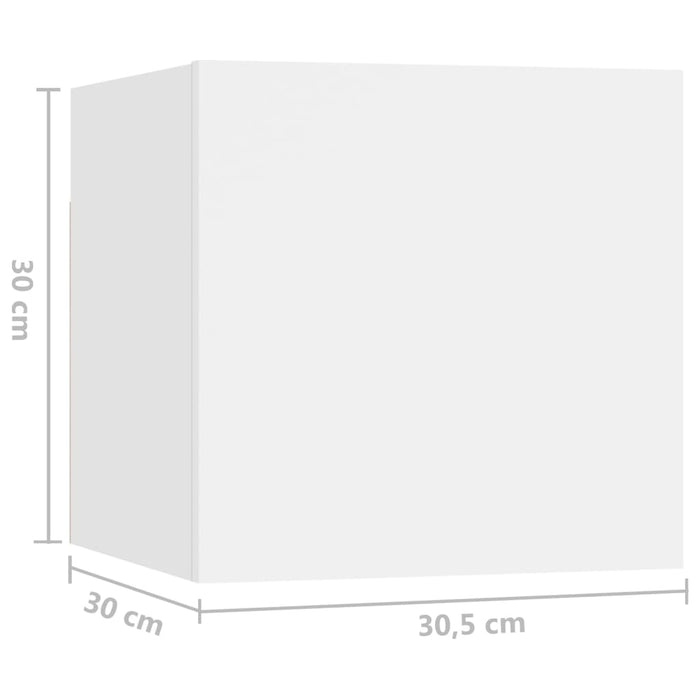 Noptiera 2 buc Alb 30,5x30x30 cm Lemn de Inginerie