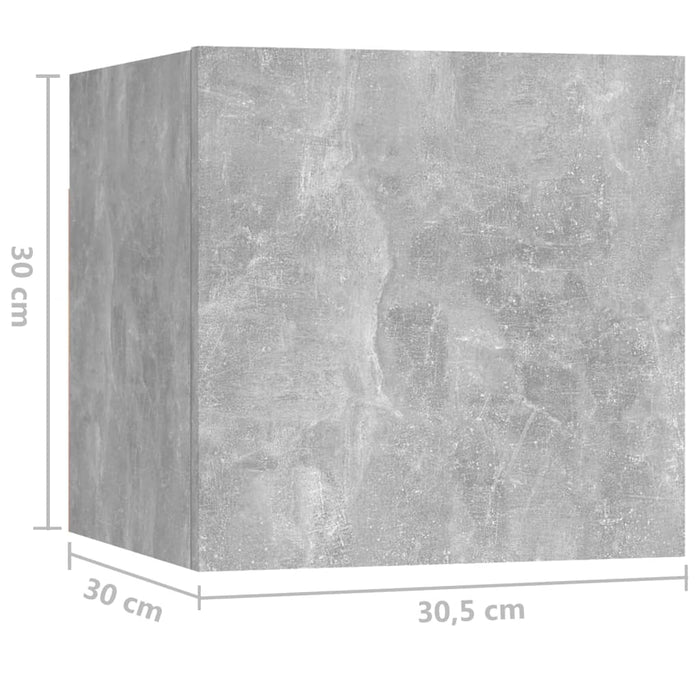 Нощно шкафче бетонно сиво 30,5x30x30 см инженерно дърво