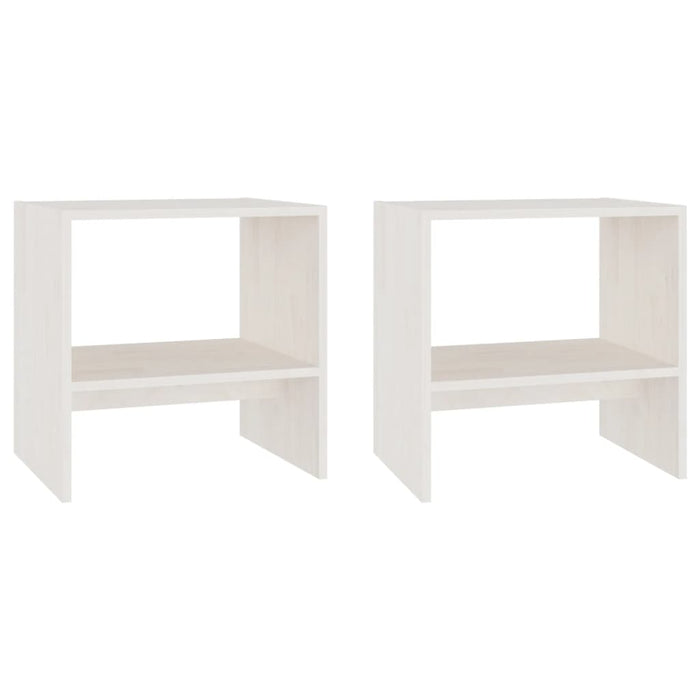 Bedside Cabinets 2 pcs White 40x30.5x40 cm Solid Pinewood