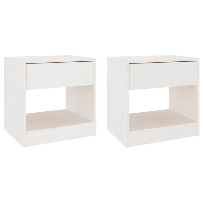 Bedside Cabinets 2 pcs White 40x31x40 cm Solid Pinewood