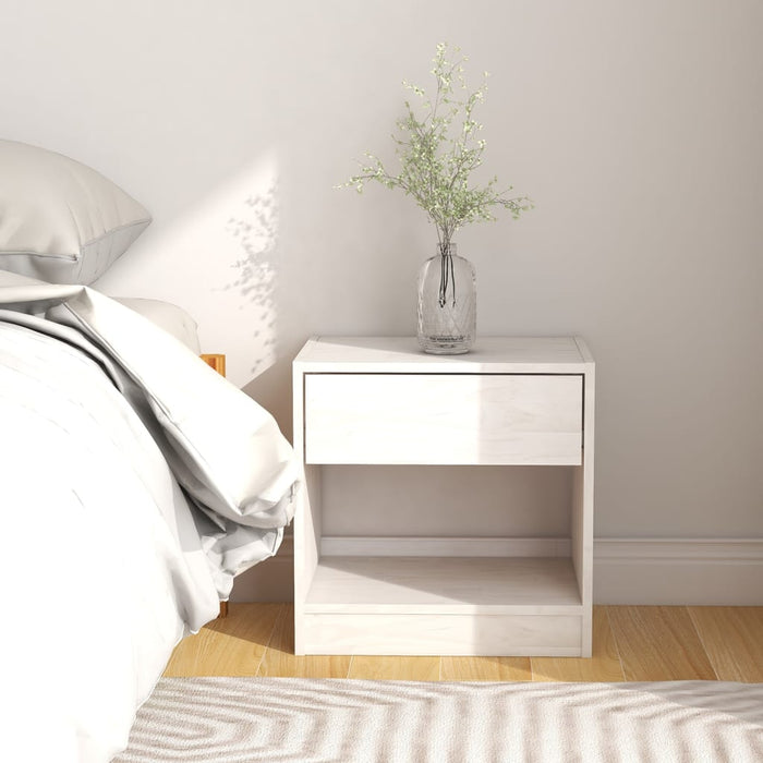 Bedside Cabinets 2 pcs White 40x31x40 cm Solid Pinewood