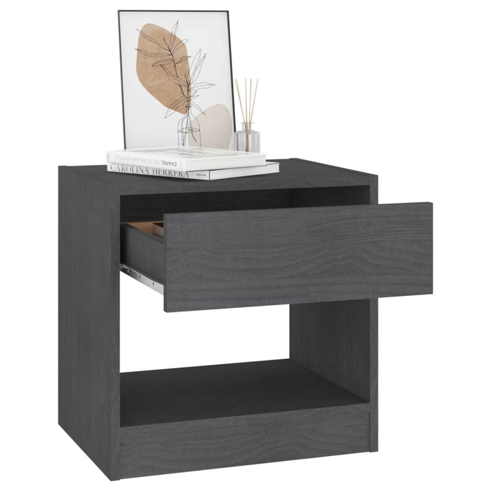 Bedside Cabinets 2 pcs Grey 40x31x40 cm Solid Pinewood