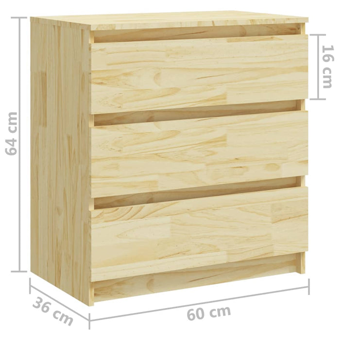 Bedside Cabinet 60x36x64 cm Solid Pinewood