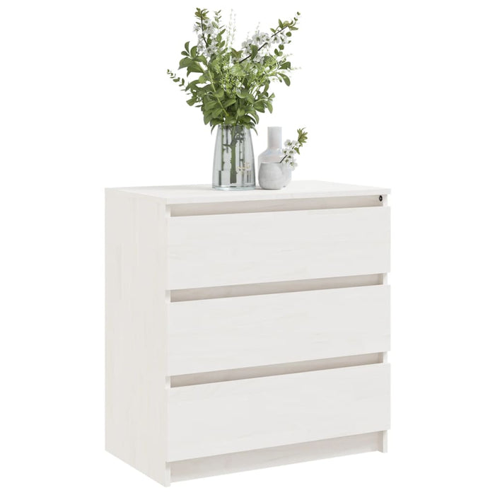 Bedside Cabinet White 60x36x64 cm Solid Pinewood