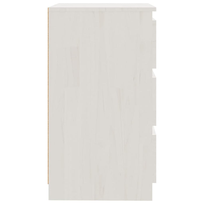 Bedside Cabinet White 60x36x64 cm Solid Pinewood