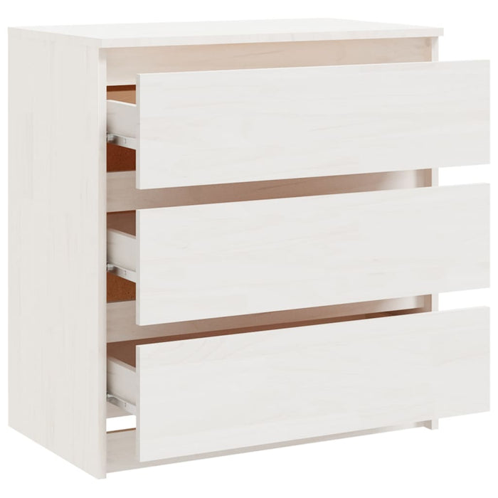 Bedside Cabinet White 60x36x64 cm Solid Pinewood