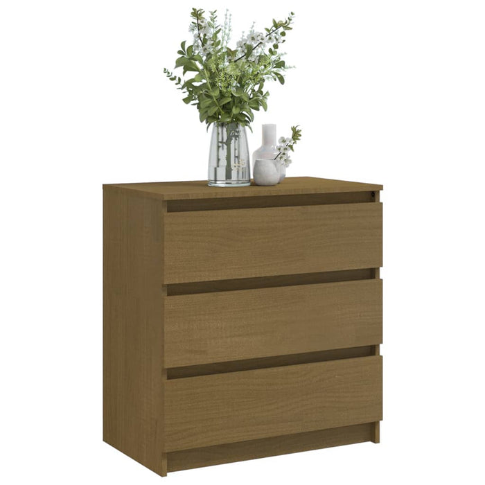 Bedside Cabinet Honey Brown 60x36x64 cm Solid Pinewood