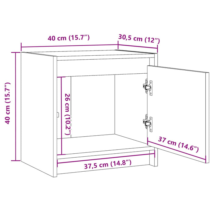 Нощно шкафче 40x30,5x40 см борова дървесина масив