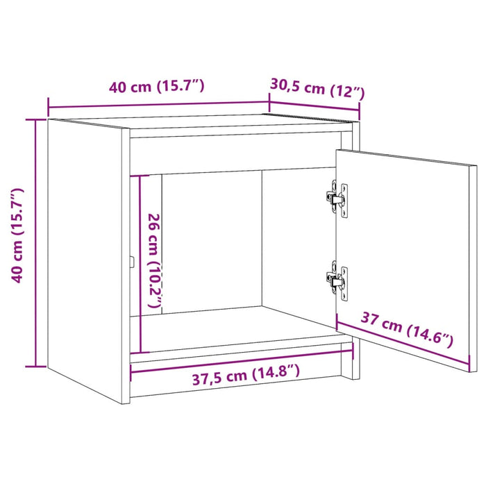 Noptiera 2 buc 40x30,5x40 cm Lemn Masivul de Pin