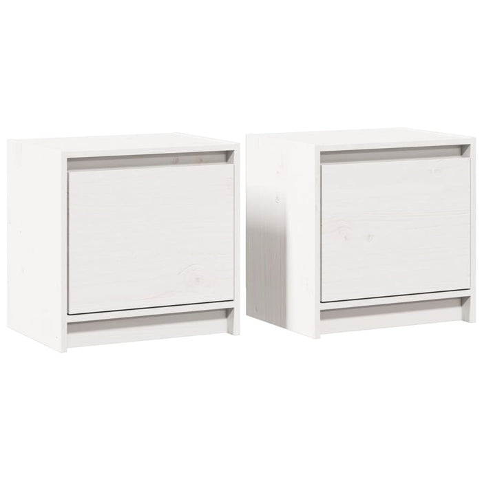 Bedside Cabinets 2 pcs White 40x30.5x40 cm Solid Pinewood