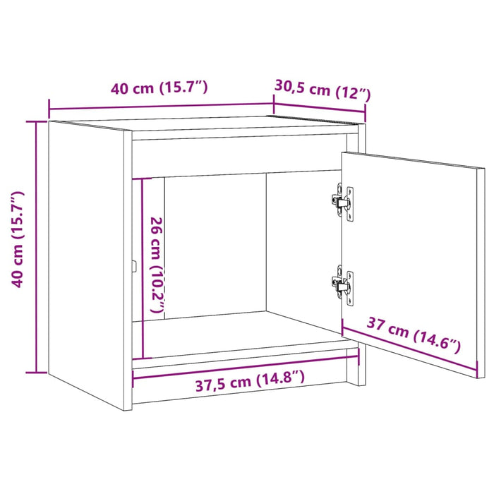 Bedside Cabinets 2 pcs White 40x30.5x40 cm Solid Pinewood