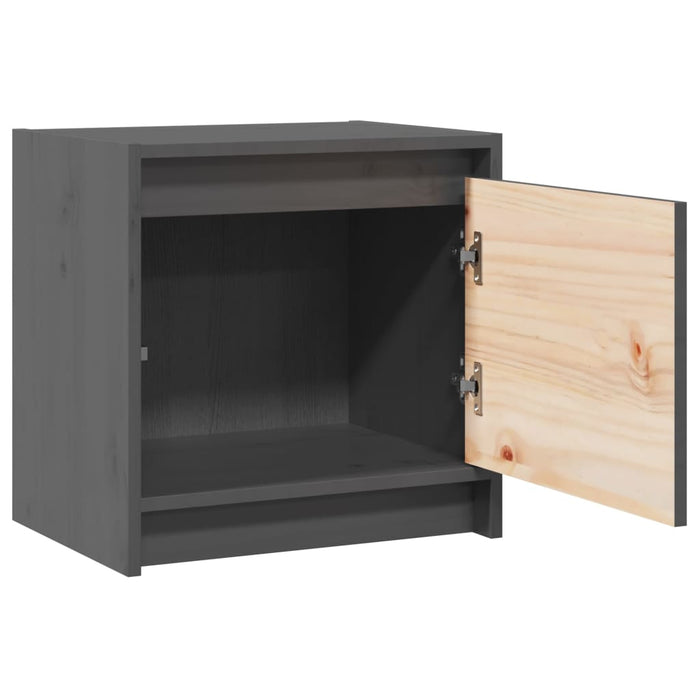 Bedside Cabinets 2 pcs Grey 40x30.5x40 cm Solid Pinewood