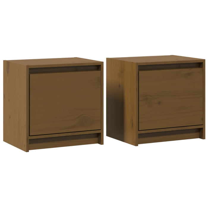 Bedside Cabinets 2 pcs Honey Brown 40x30.5x40 cm Solid Pinewood