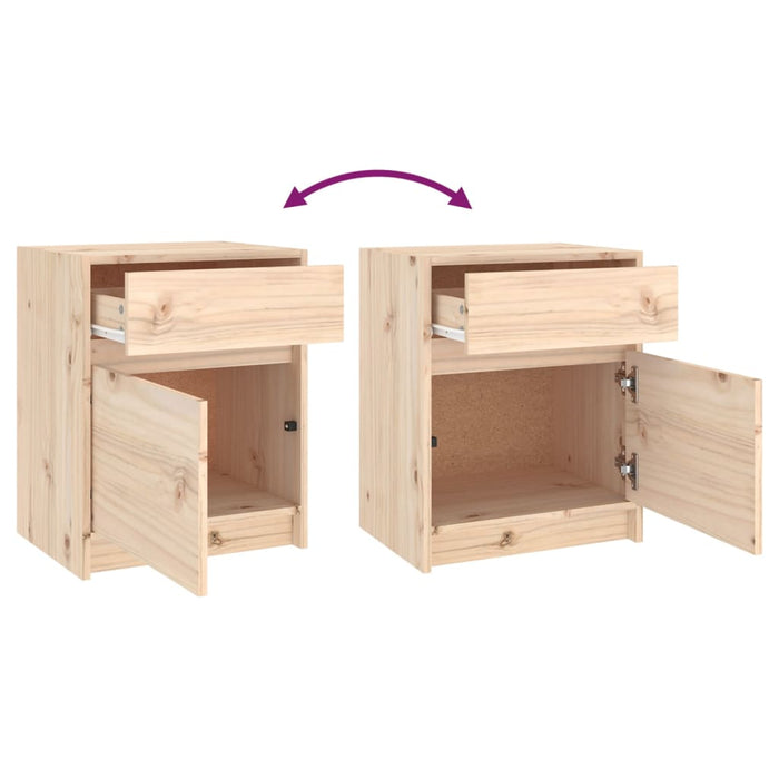 Bedside Cabinets 2 pcs 40x31x50 cm Solid Pinewood