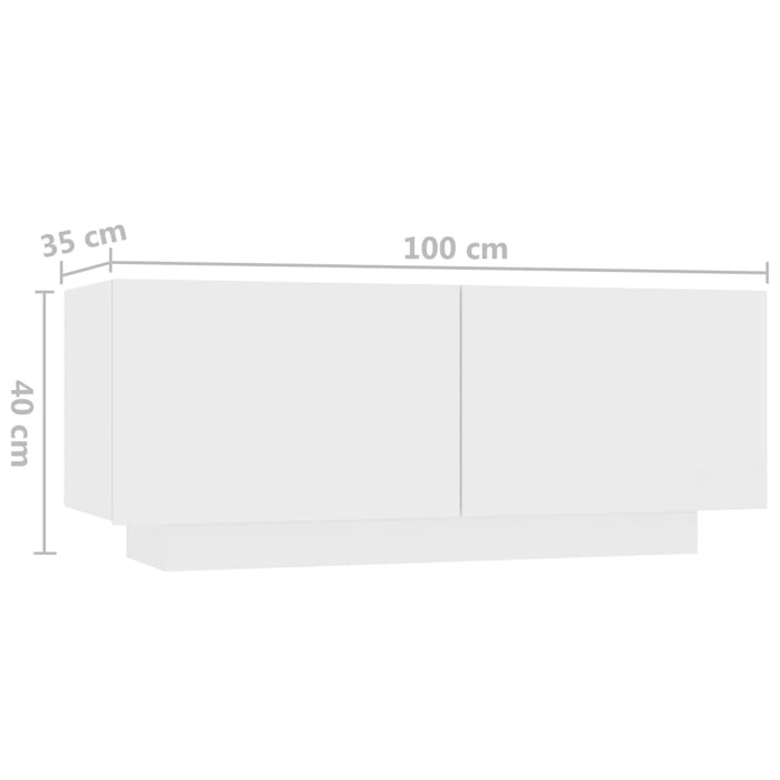 Noptiera Alb 100x35x40 cm Lemn de Inginerie