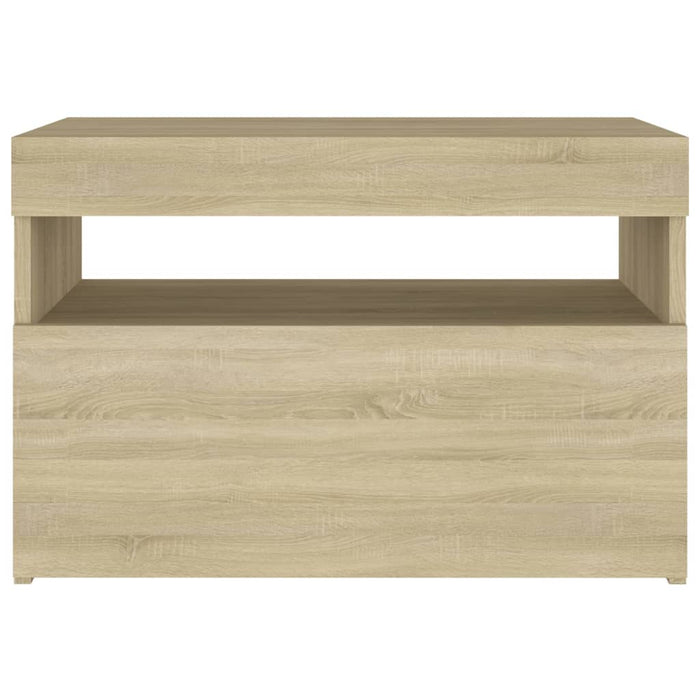 Bedside Cabinet & LED Lights Sonoma Oak 60x35x40 cm Engineered Wood