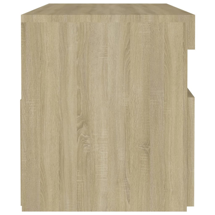 Bedside Cabinet & LED Lights Sonoma Oak 60x35x40 cm Engineered Wood