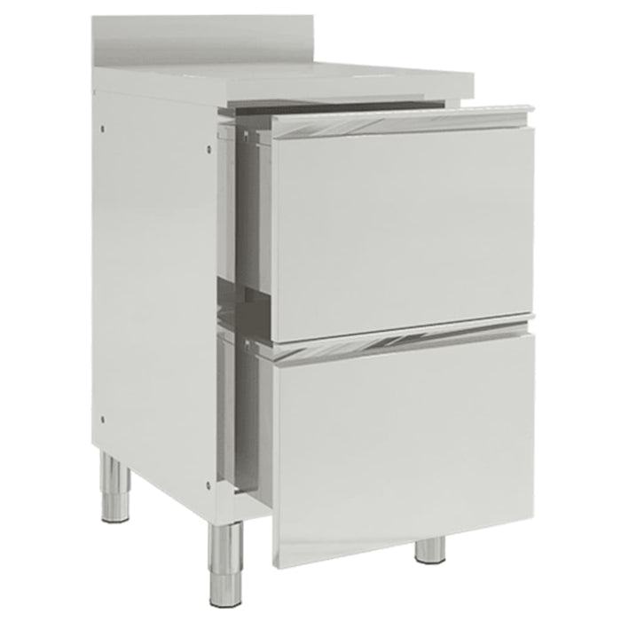 Commercial Kitchen Cabinet with 2 Drawers Stainless Steel