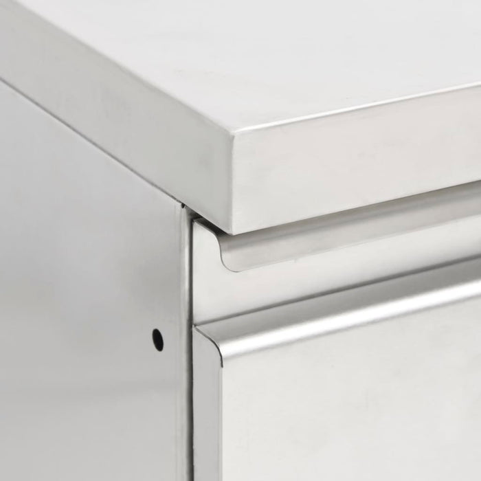 Commercial Kitchen Cabinet with 2 Drawers Stainless Steel