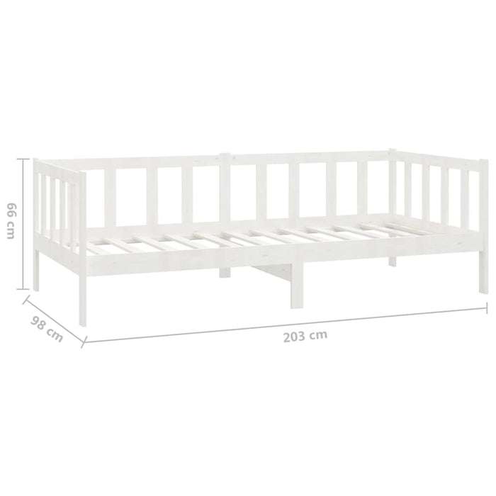 Day Bed without Mattress White Solid Wood Pine 90x200cm