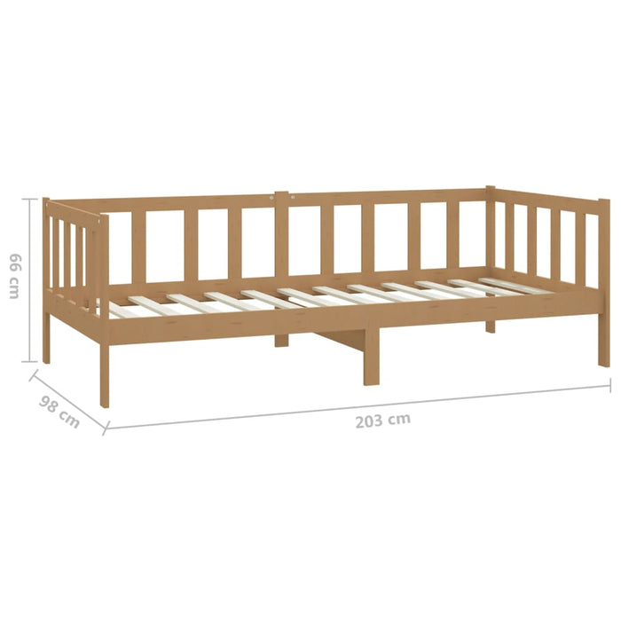 Day Bed without Mattress Honey Brown Solid Wood Pine 90x200cm