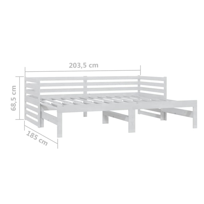 Дневно разтегателно легло без матрак Бяло 2x(90x200)см