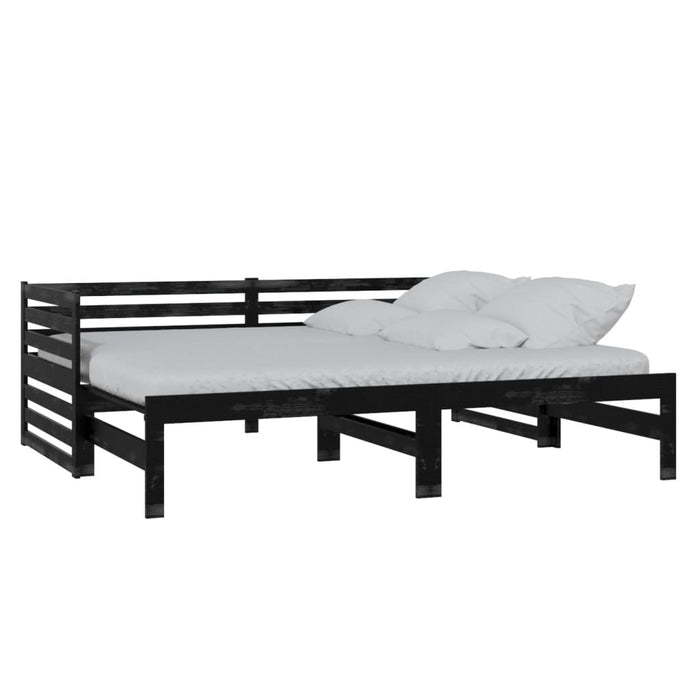 Pull-out Day Bed without Mattress Black 2x(90x200)cm