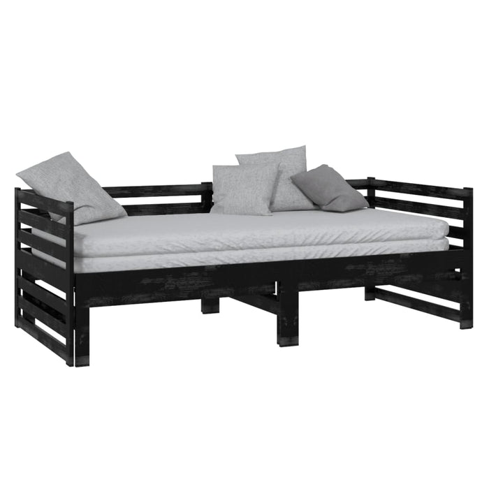 Pull-out Day Bed without Mattress Black 2x(90x200)cm