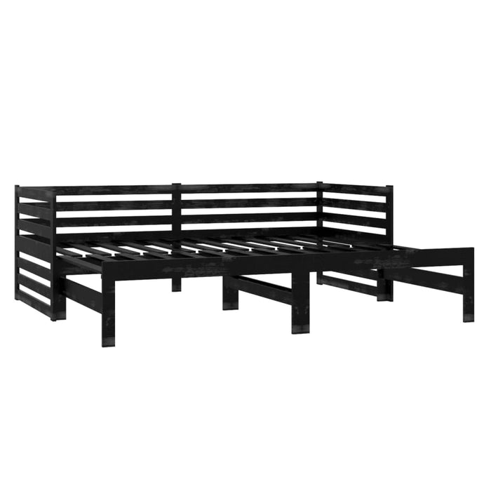 Pull-out Day Bed without Mattress Black 2x(90x200)cm