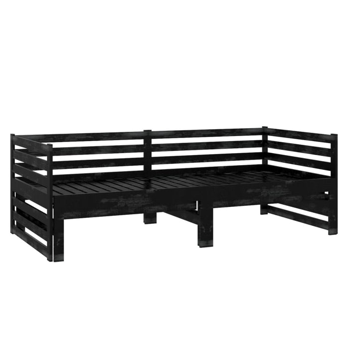 Pull-out Day Bed without Mattress Black 2x(90x200)cm