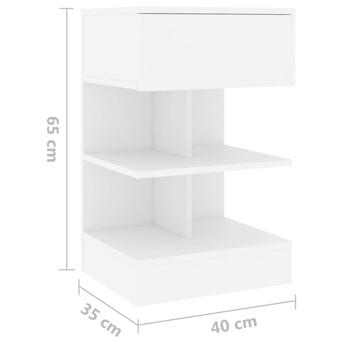 Noptiera Alb 40x35x65 cm Lemn Produs