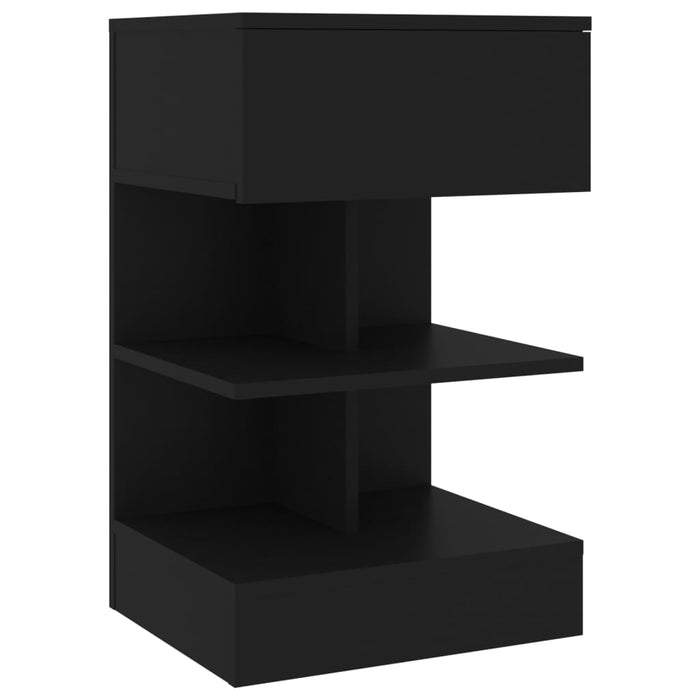 Bedside Cabinet Black 40x35x65 cm Engineered Wood