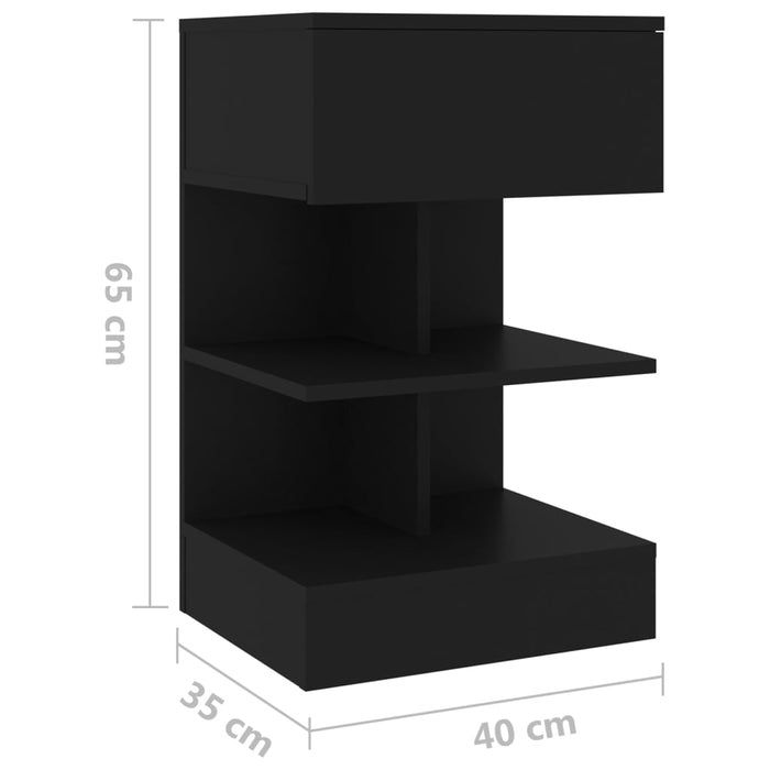 Bedside Cabinets 2 pcs Black 40x35x65 cm