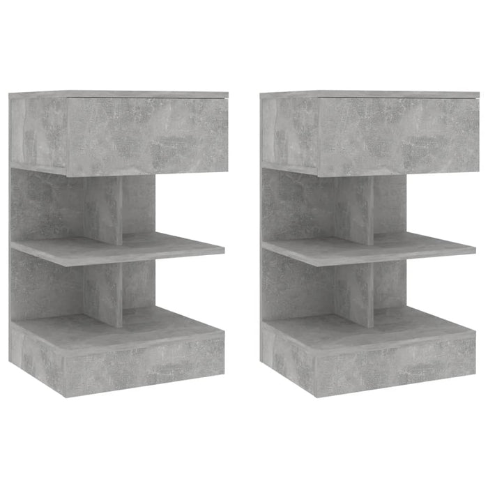 Bedside Cabinets 2 pcs Concrete Grey 40x35x65 cm