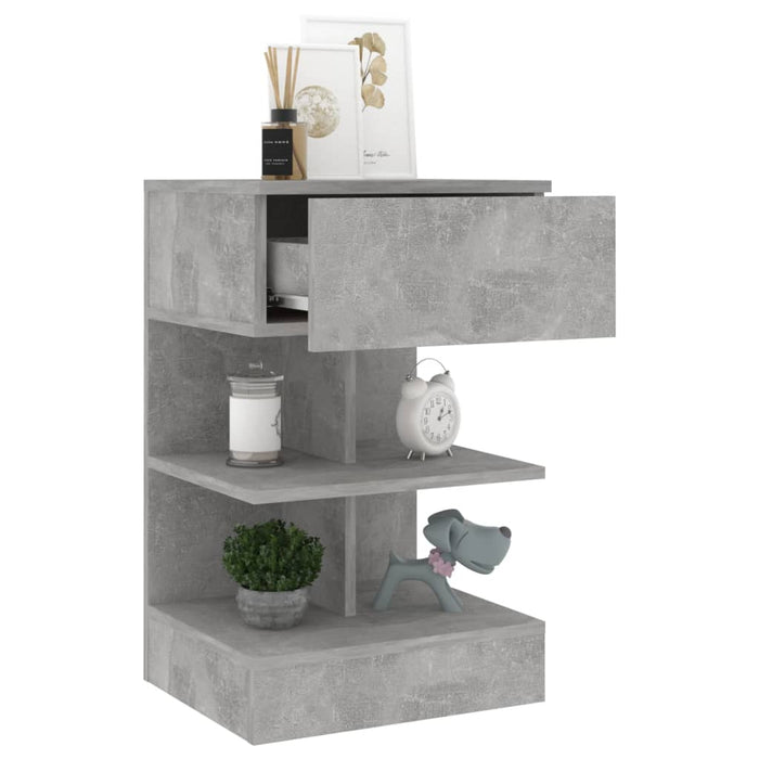 Bedside Cabinets 2 pcs Concrete Grey 40x35x65 cm