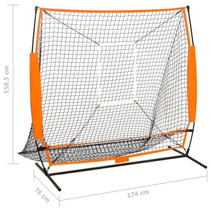 Тренировъчна мрежа за бейзбол Multisport черна 174x76x158,5 см