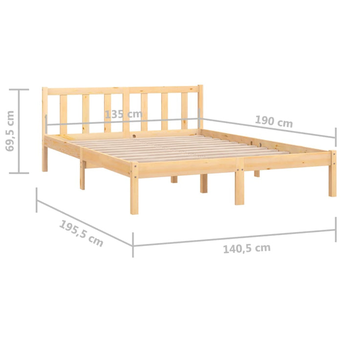 Bed Frame without Mattress Solid Wood Double