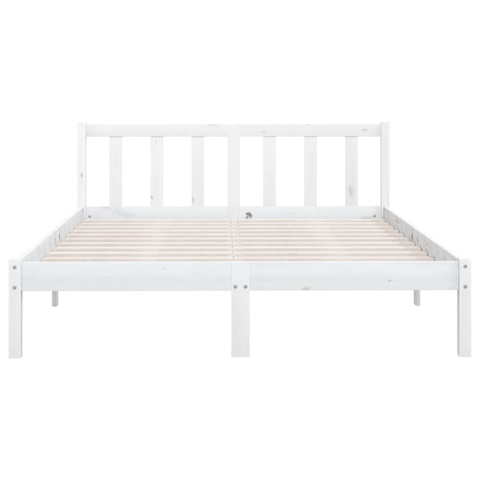 810063 vidaXL Bed Frame without Mattress White Solid Wood 140x190 cm