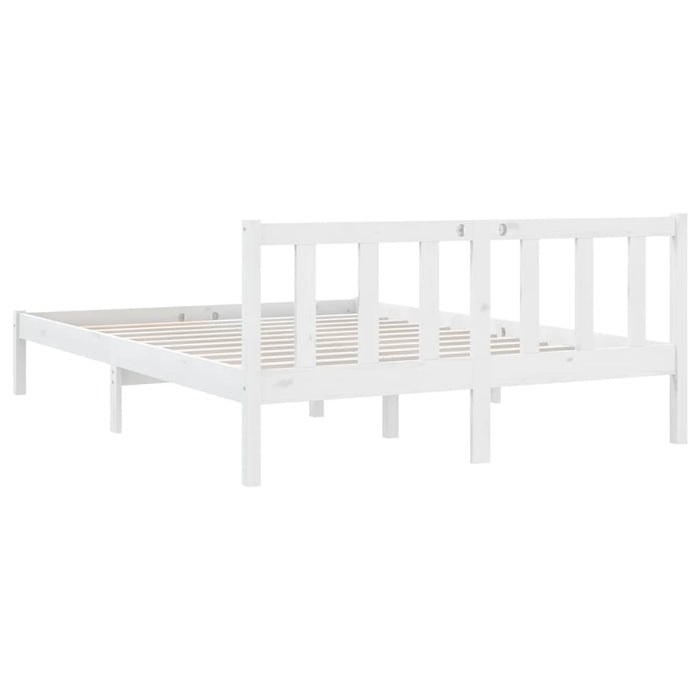 810063 vidaXL Bed Frame without Mattress White Solid Wood 140x190 cm