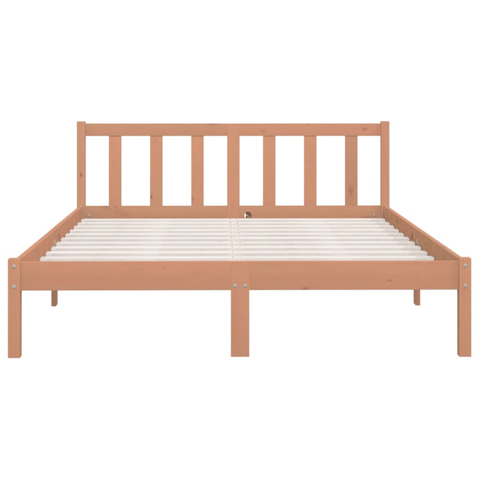 Bed Frame without Mattress Honey Brown Solid Wood Pine King Size