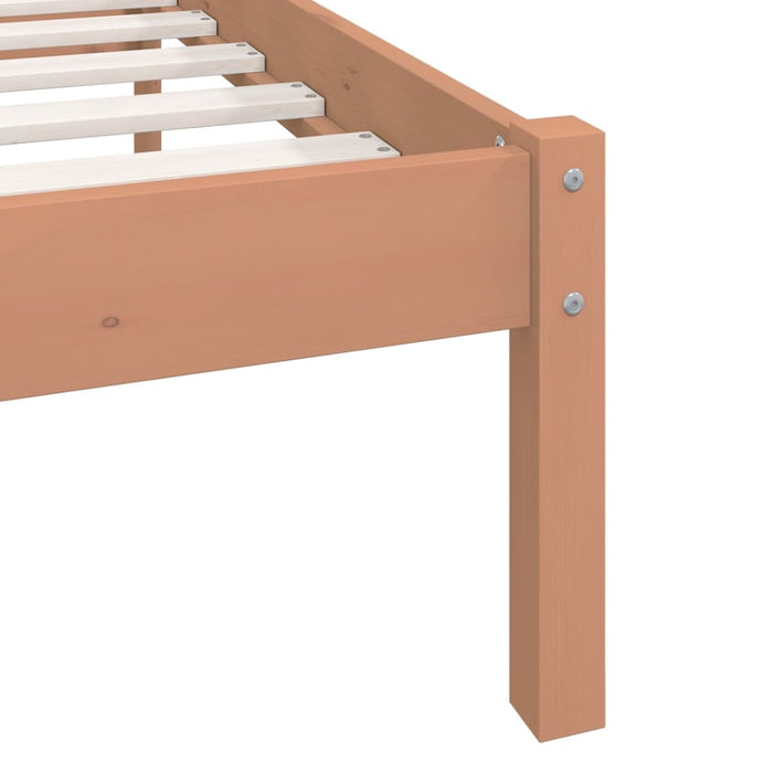 Bed Frame without Mattress Honey Brown Solid Wood Pine King Size