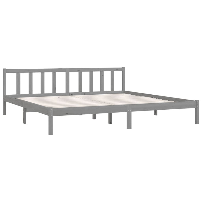 810104 vidaXL Bed Frame without Mattress Grey Solid Wood 200x200 cm