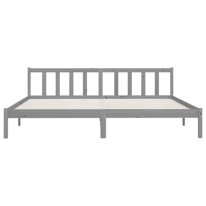 810104 vidaXL Bed Frame without Mattress Grey Solid Wood 200x200 cm